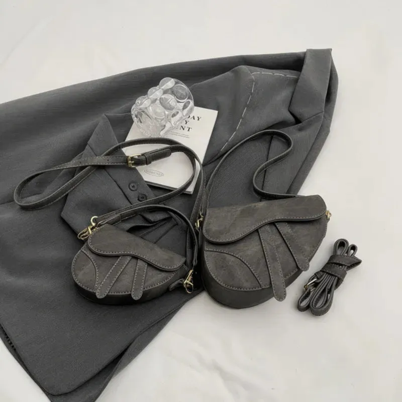 PU denim saddle bag