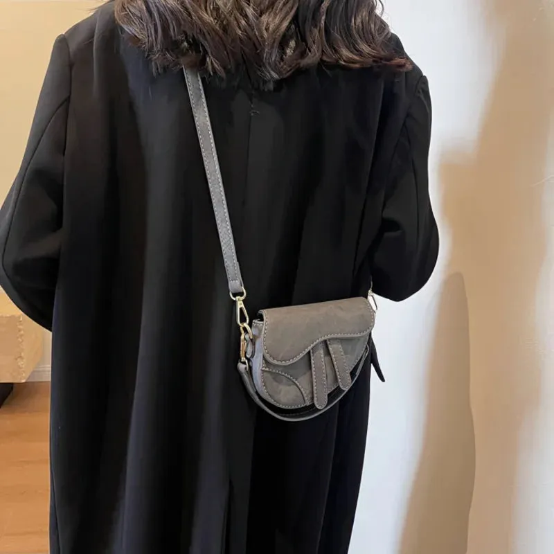 PU denim saddle bag