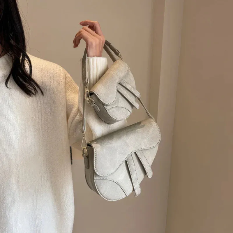 PU denim saddle bag