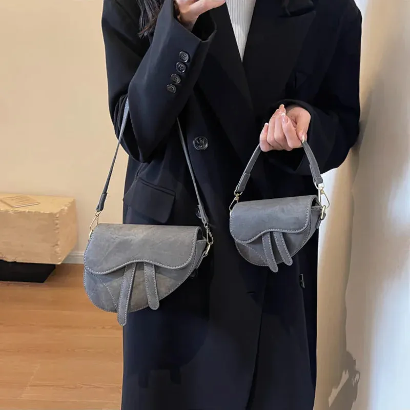 PU denim saddle bag