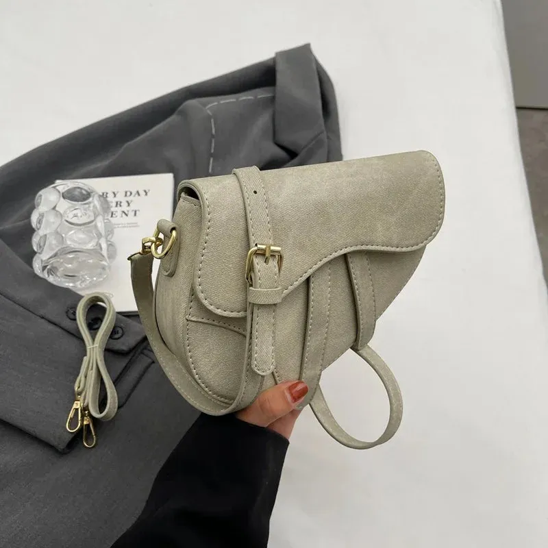 PU denim saddle bag