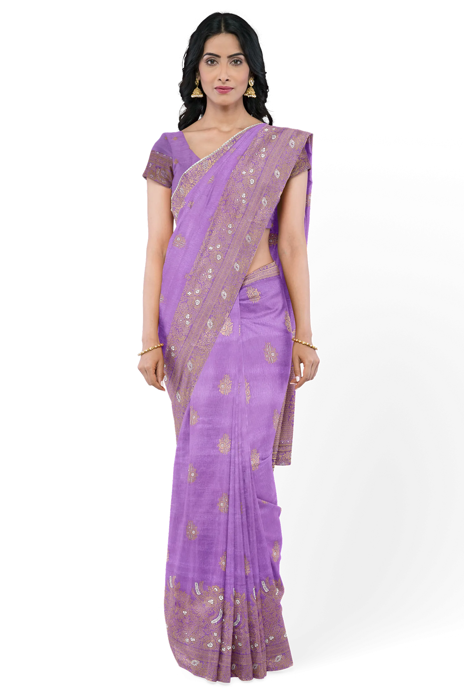 Purple Color Traditional Banarasi silk beautiful saree