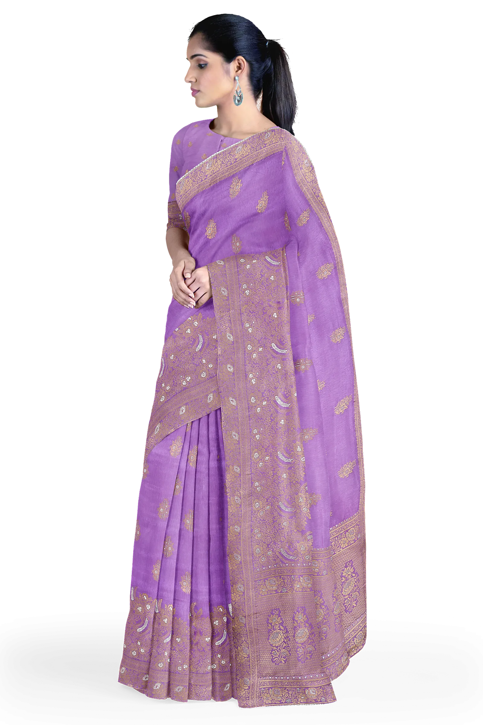 Purple Color Traditional Banarasi silk beautiful saree