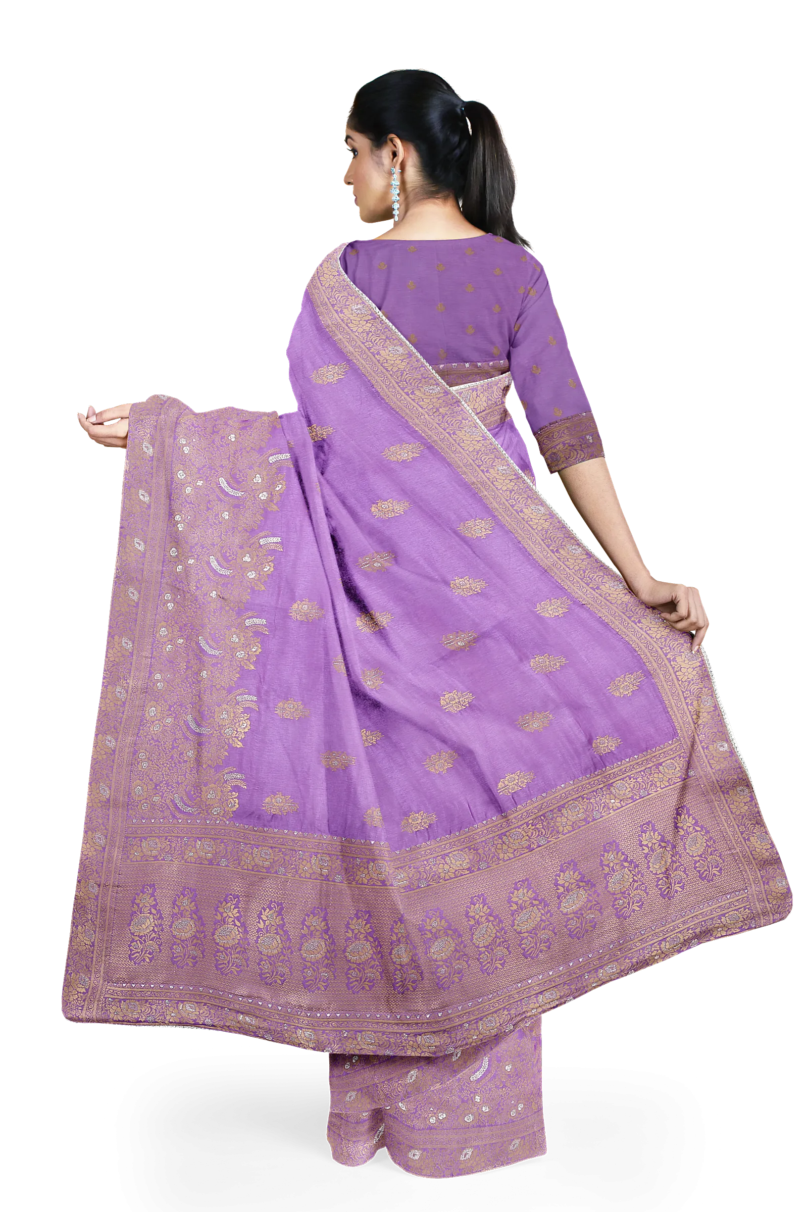 Purple Color Traditional Banarasi silk beautiful saree