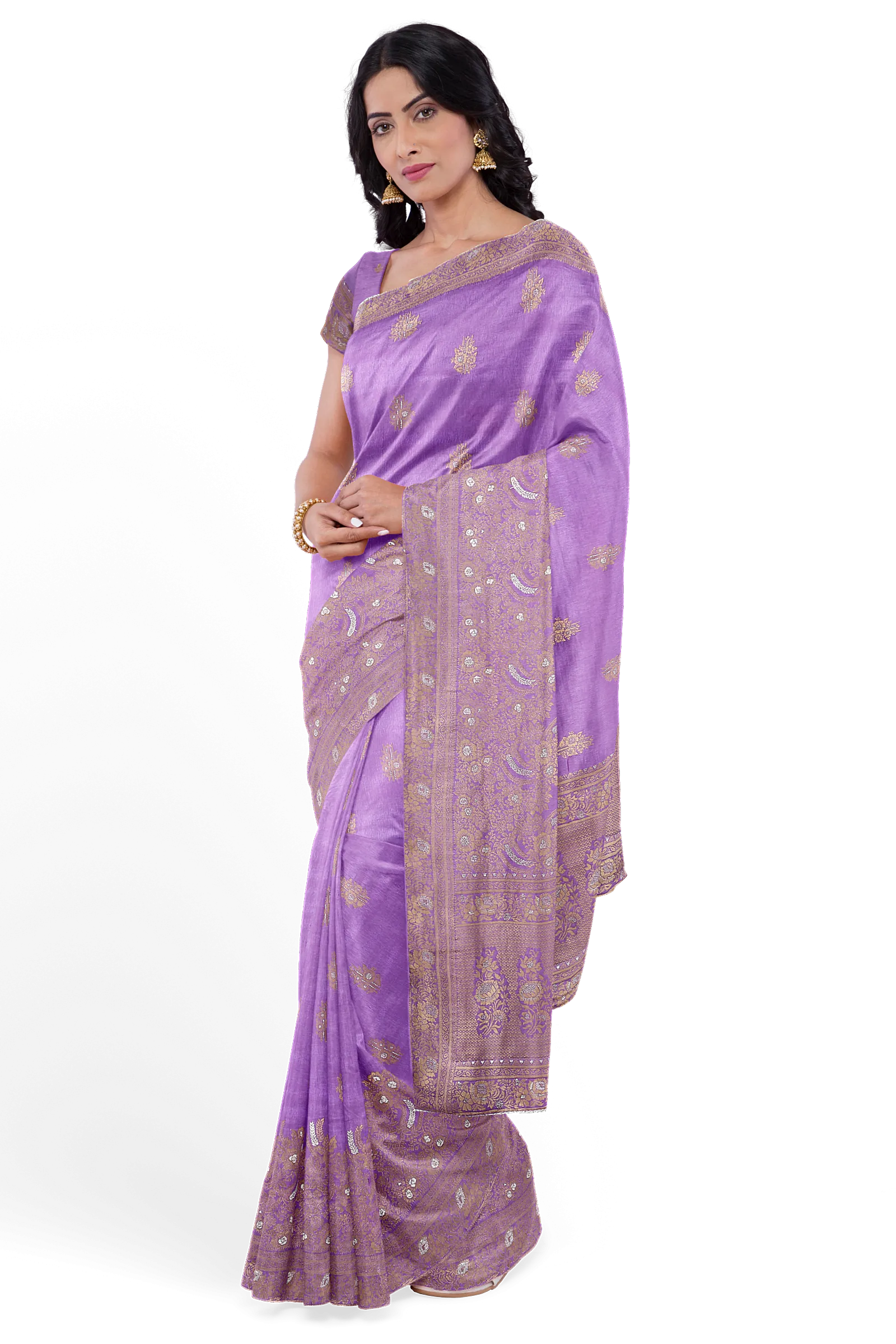 Purple Color Traditional Banarasi silk beautiful saree