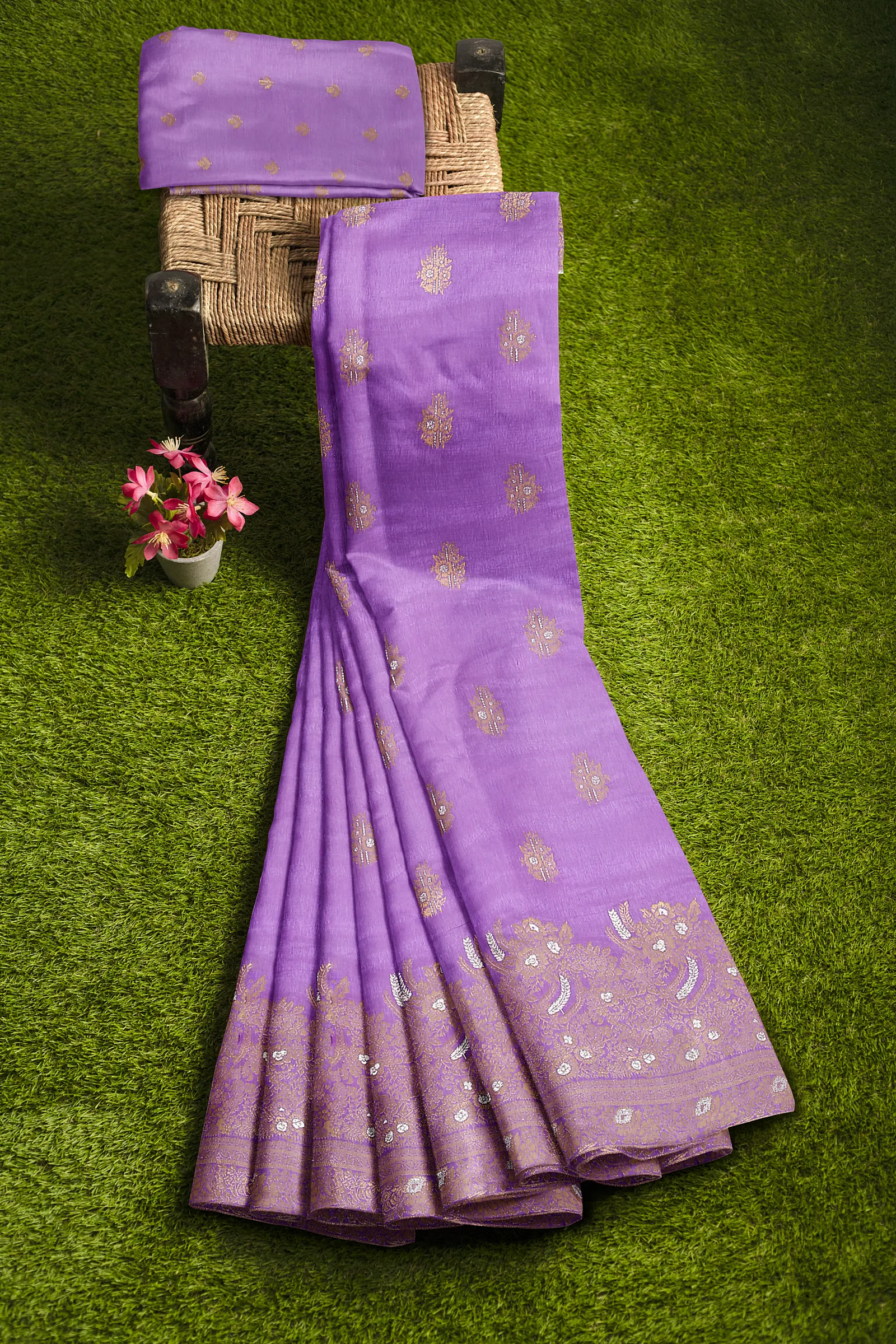 Purple Color Traditional Banarasi silk beautiful saree
