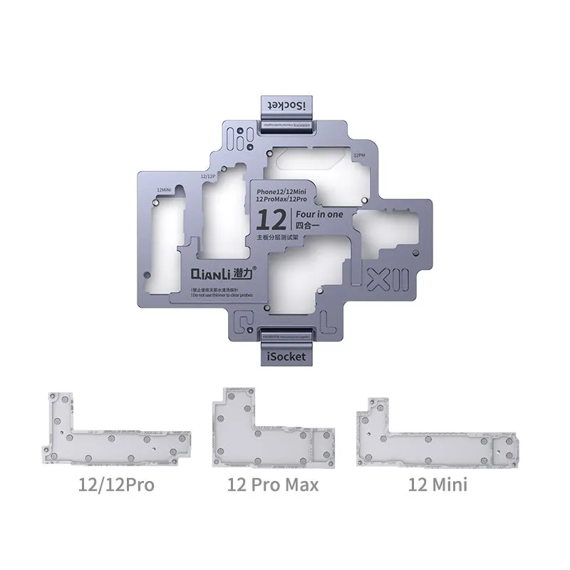 QIANLI iSocket 12 Series 4 In 1 for iPhone 12 PRO MAX MINI Layered Free Bonding Detection Repair Fixture