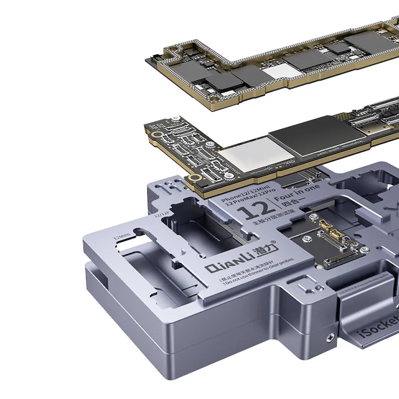 QIANLI iSocket 12 Series 4 In 1 for iPhone 12 PRO MAX MINI Layered Free Bonding Detection Repair Fixture