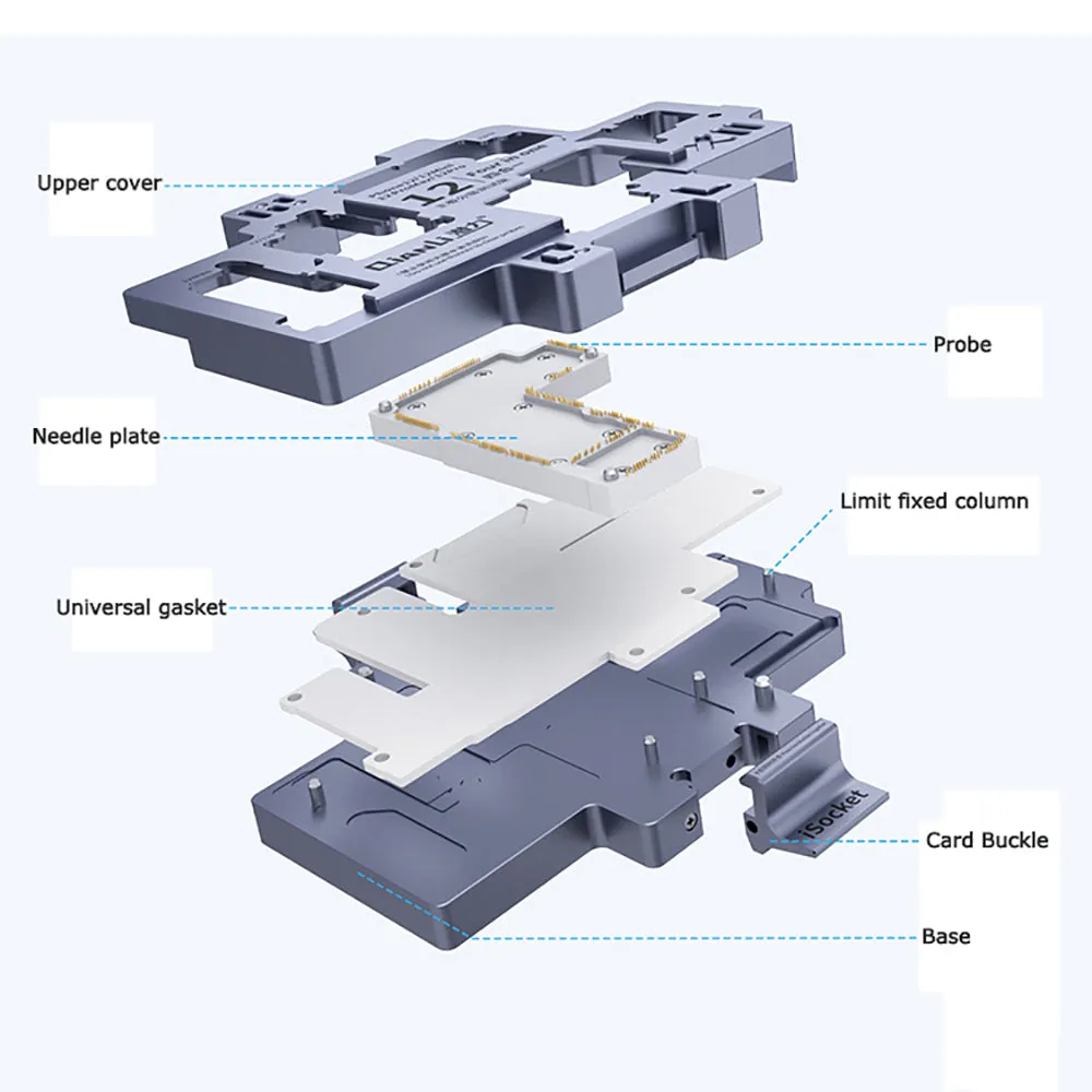QIANLI iSocket 12 Series 4 In 1 for iPhone 12 PRO MAX MINI Layered Free Bonding Detection Repair Fixture