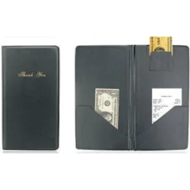 "GUEST CHECK HOLDER BLACK 10-12""x5-1/""2, W/GOLD ""Thank you"""