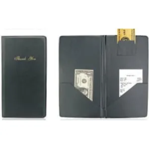 "GUEST CHECK HOLDER BLACK 10-12""x5-1/""2, W/GOLD ""Thank you"""