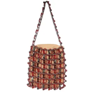 Red Black Crystal Strass Vintage Mini Tote Bag