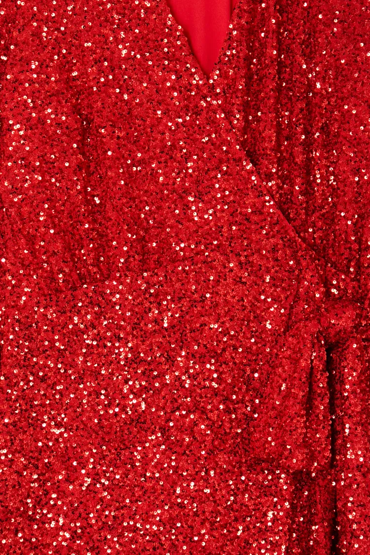 Red Sequin Mini Vienna Dress