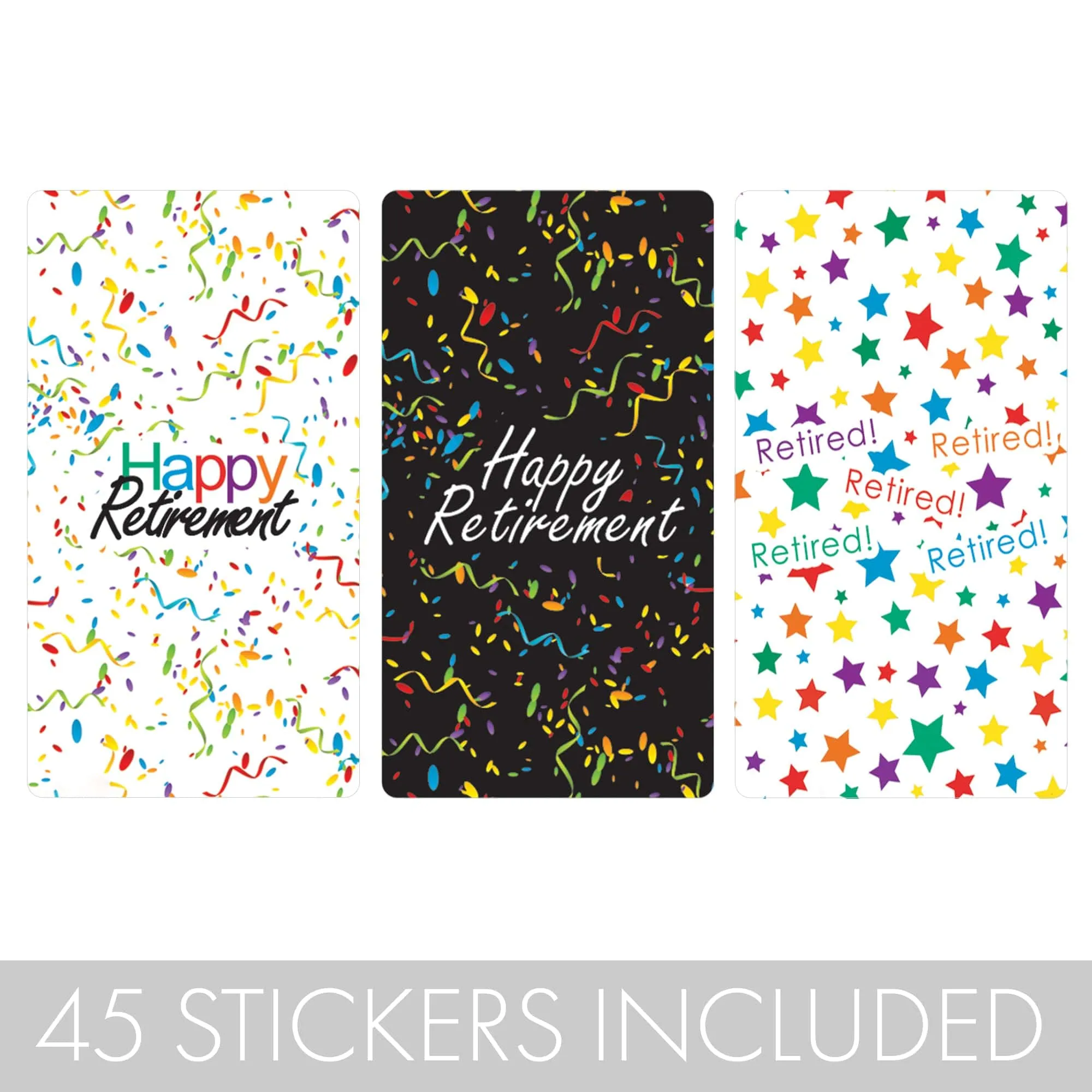 Retirement Party: Colorful Confetti - Mini Candy Bar Wrappers - 45 Stickers