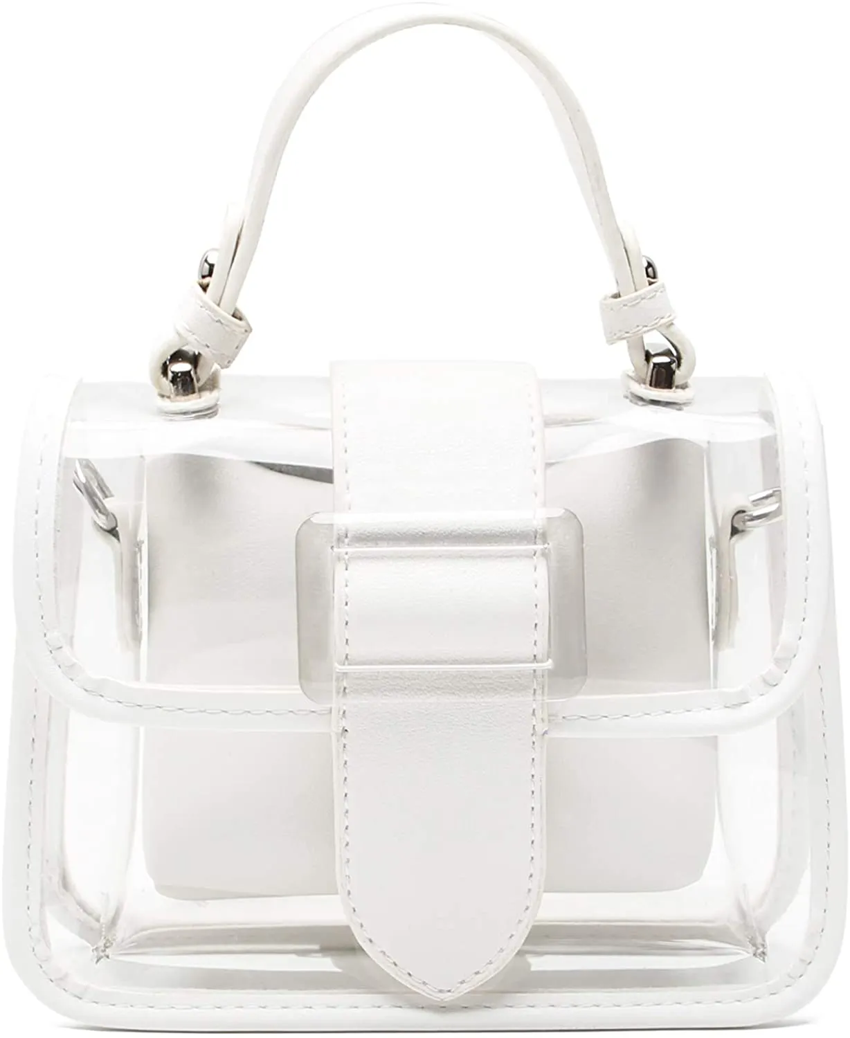 Sage Green Clear Shoulder Bag Purse 2 in 1 Transparent Crossbody Bag Jelly Handbag