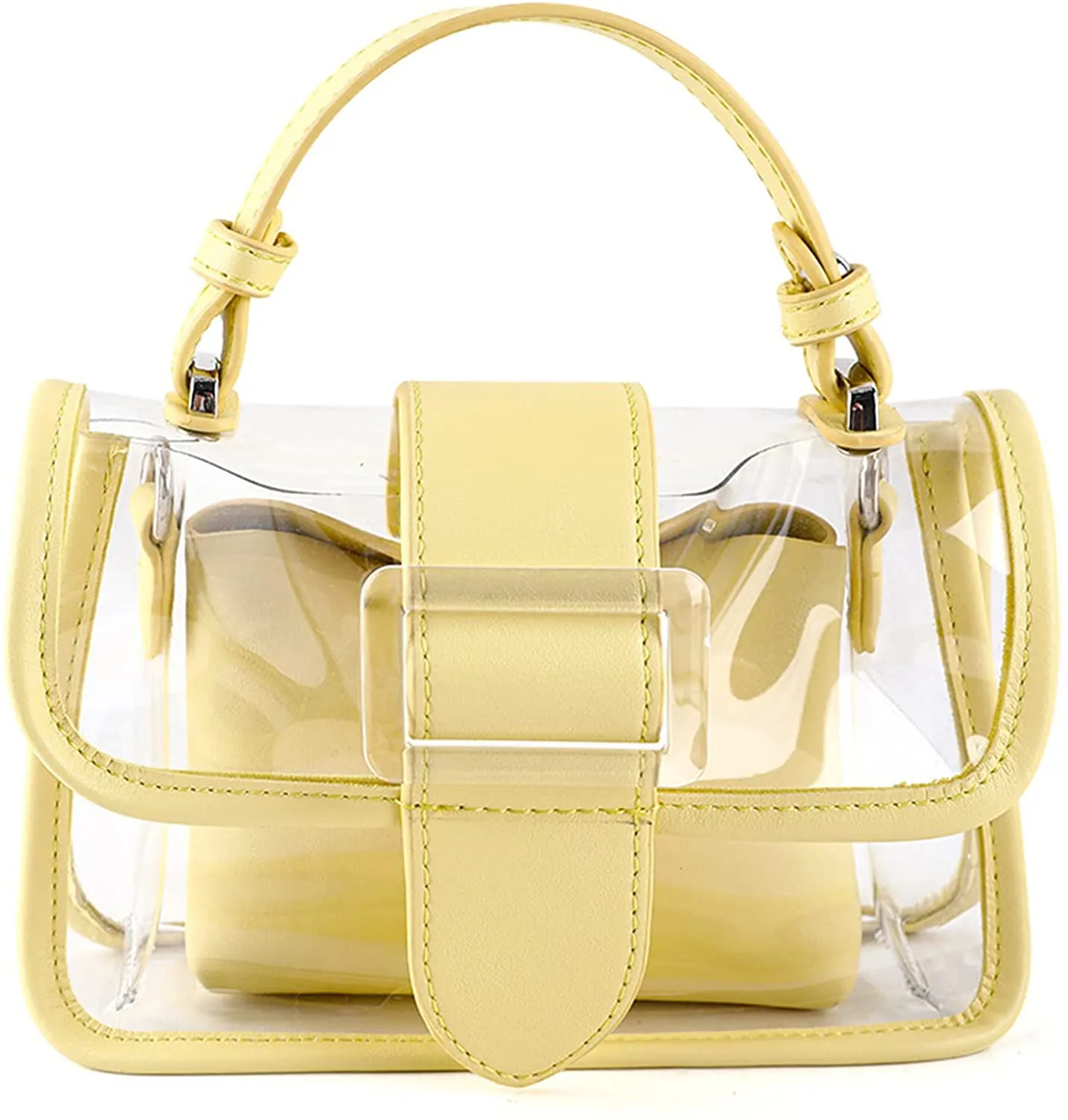 Sage Green Clear Shoulder Bag Purse 2 in 1 Transparent Crossbody Bag Jelly Handbag
