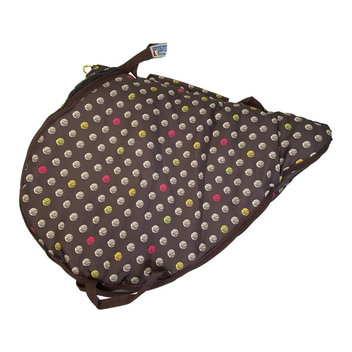 Schneiders Dura-Tech 'Winner's Circle' English Saddle Bag in Brown Polka Dot
