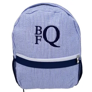 Seersucker Back Pack Personalized Backpack