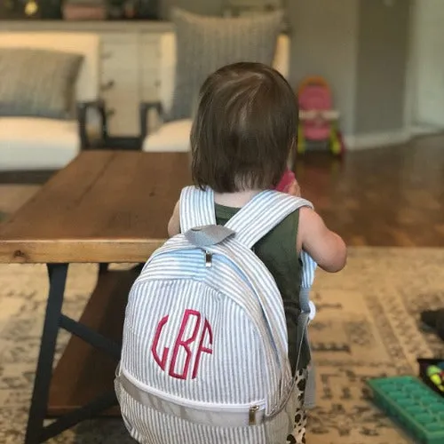Seersucker Back Pack Personalized Backpack