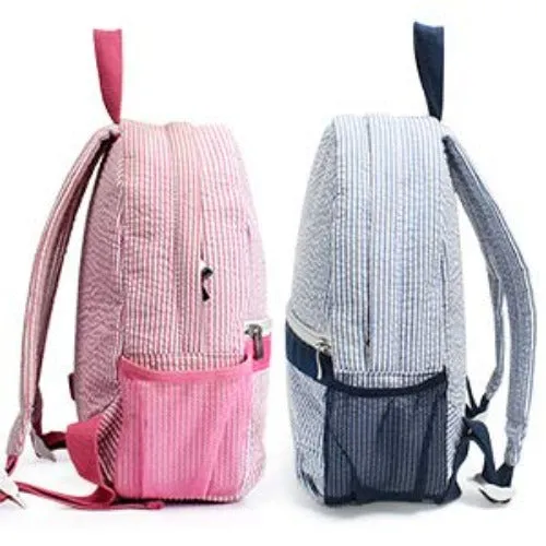 Seersucker Back Pack Personalized Backpack