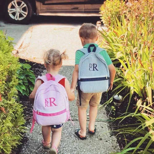 Seersucker Back Pack Personalized Backpack
