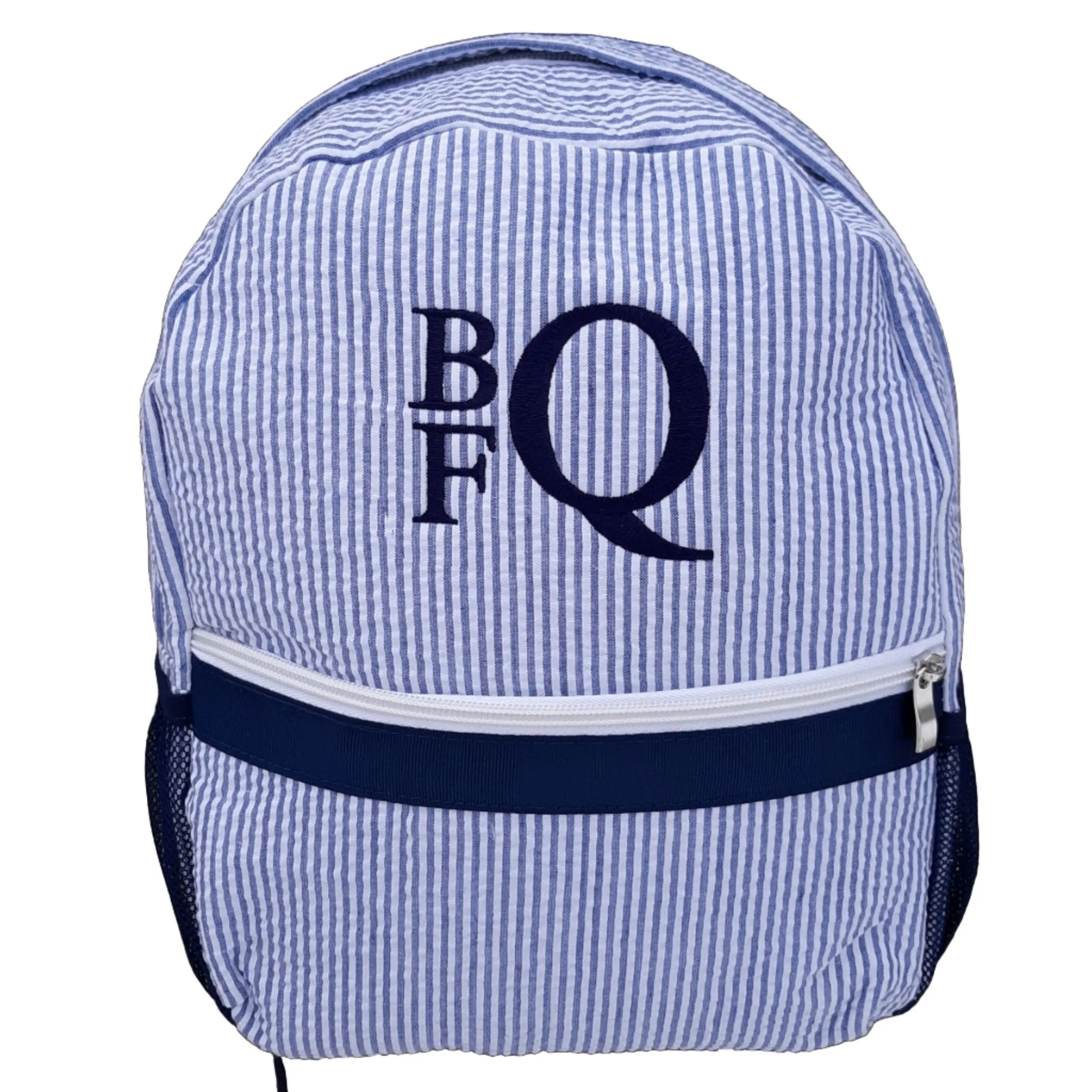 Seersucker Back Pack Personalized Backpack
