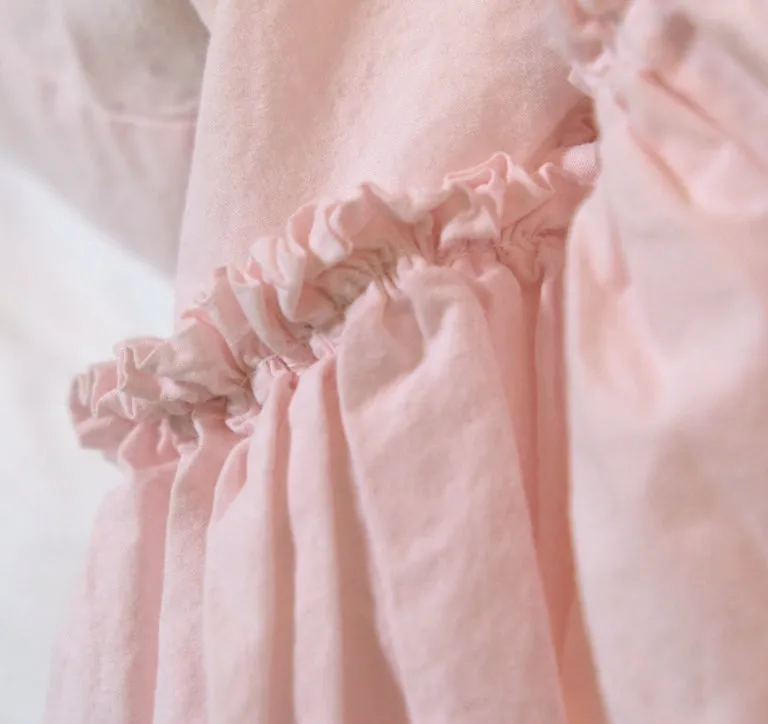 Set/2  Clementine Tatter Ruffle Pillowcases Standard - Pink