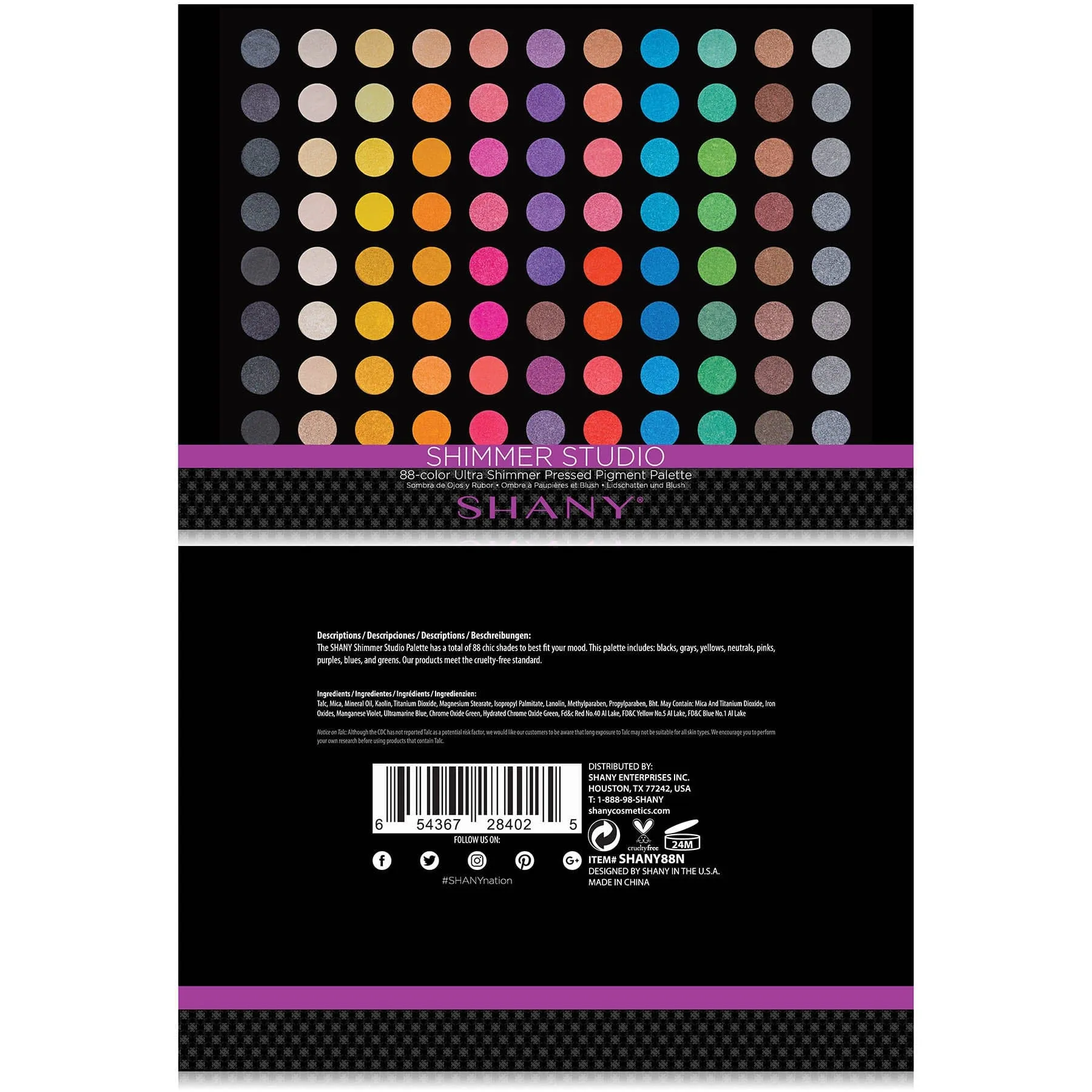 SHIMMER STUDIO, Ultra Shimmer Matte Metallic Eyeshadow Palette
