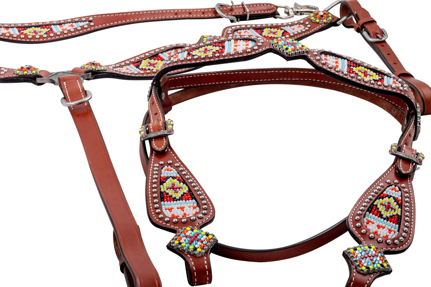 Showman Multi Colored Aztec Tack Set