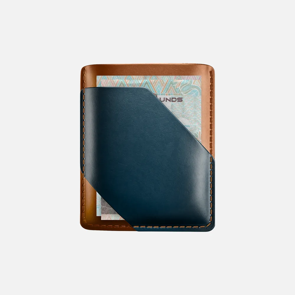 Simple Cardholder - Natural Genuine Leather - Havan/Navy