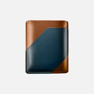 Simple Cardholder - Natural Genuine Leather - Havan/Navy