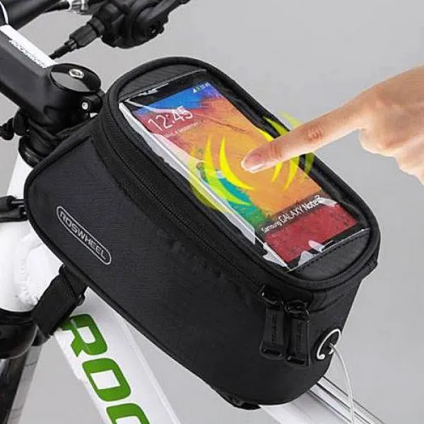 (Size L / 5.5") Universal Bike Gravel Bike Smartphone Case - Black
