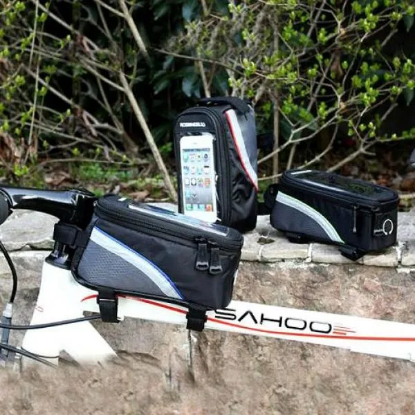 (Size L / 5.5") Universal Bike Gravel Bike Smartphone Case - Black