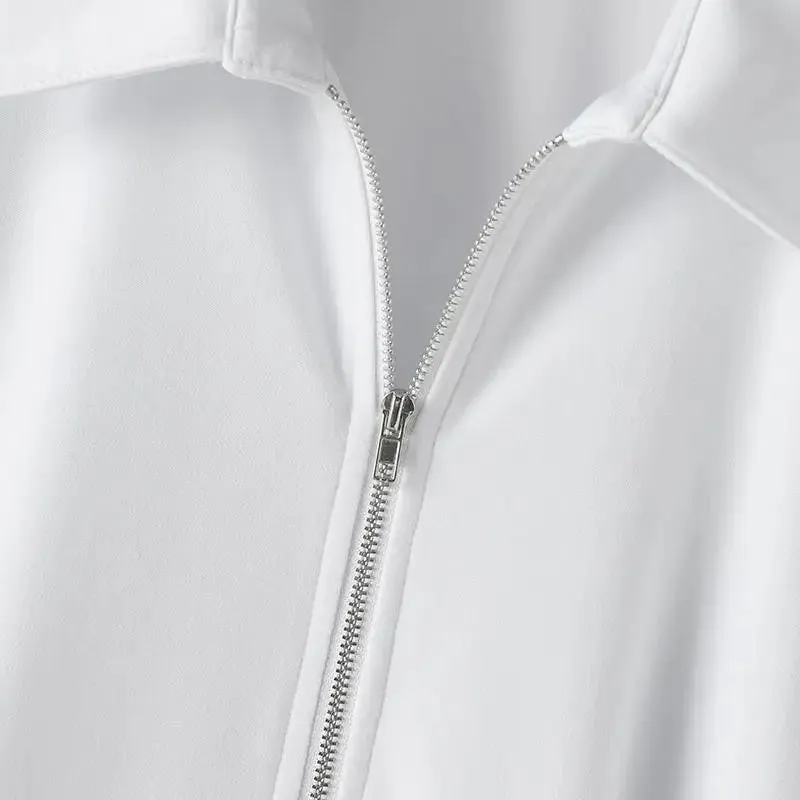Sleek Belted Zip-Up Shirt