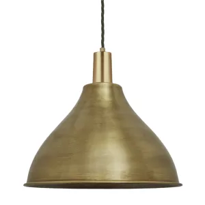 Sleek Cone Pendant - 12 Inch - Brass