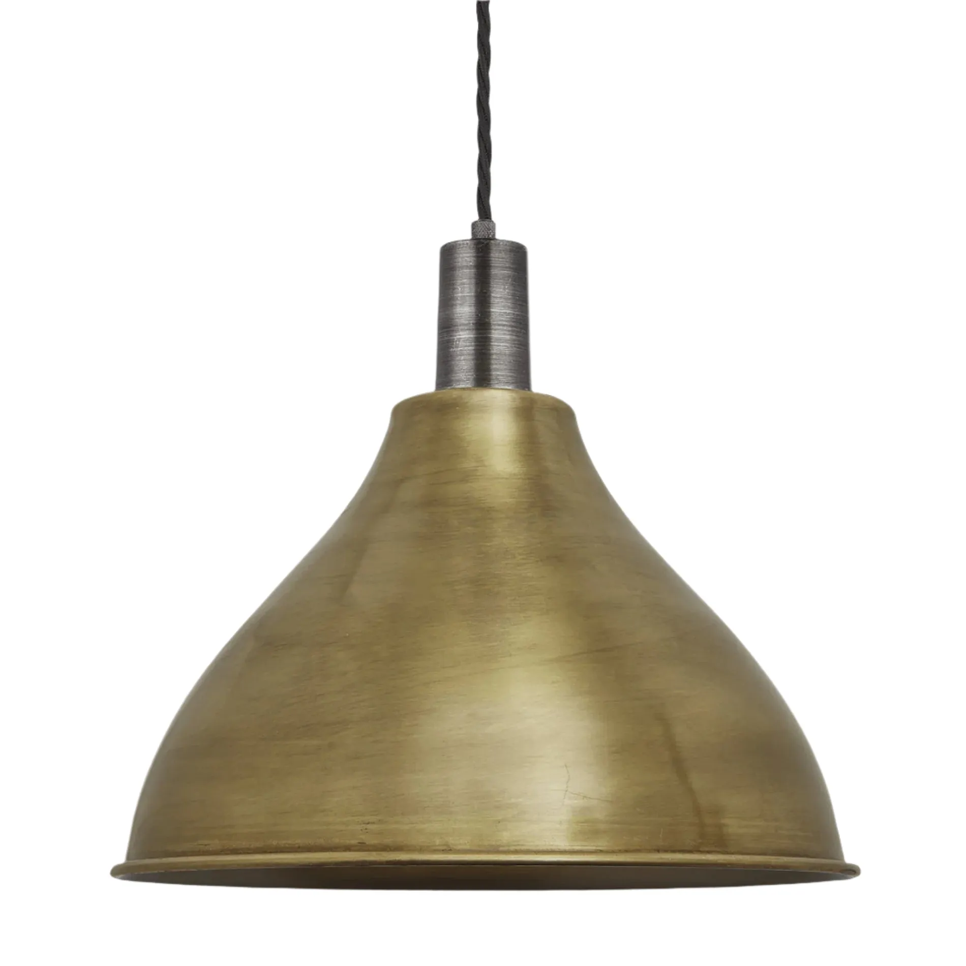 Sleek Cone Pendant - 12 Inch - Brass