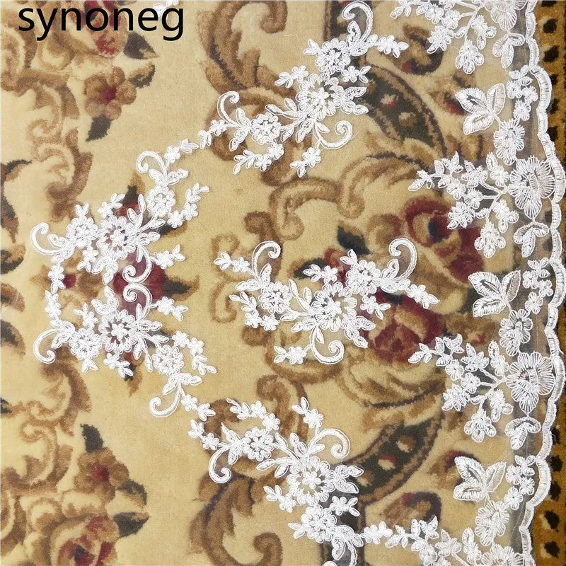 Sleek Lace Edge Veil with Comb