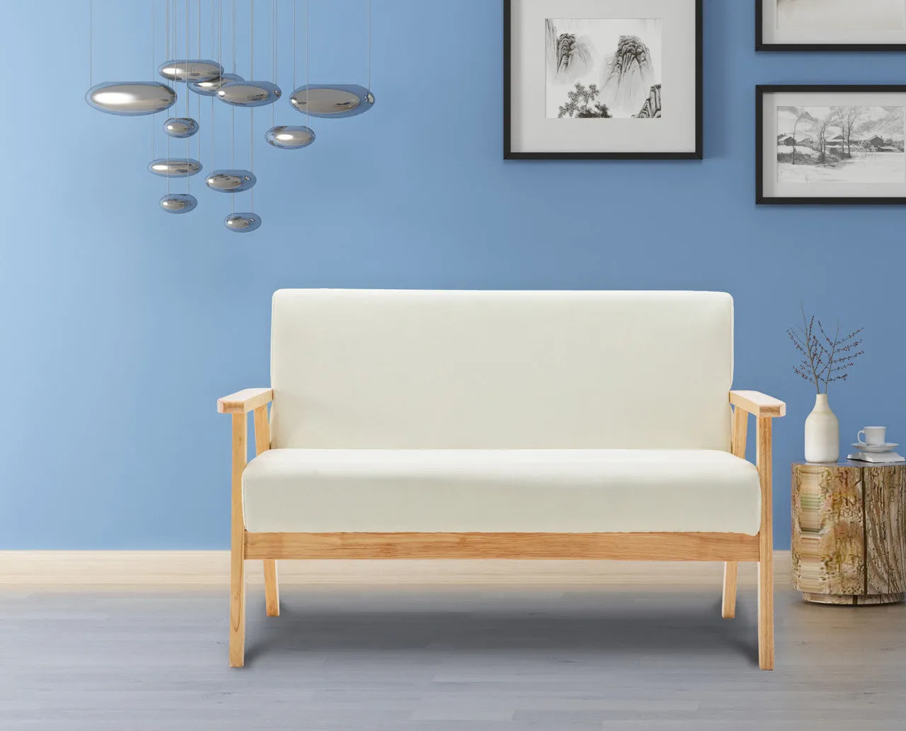 Sleek Silver Loveseat