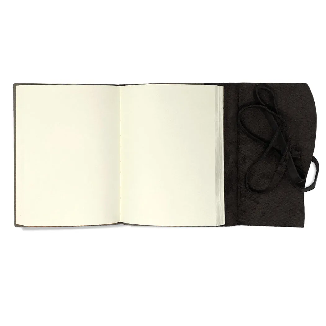 Softcover Leather Wrap Lined Notebook Journal - Black