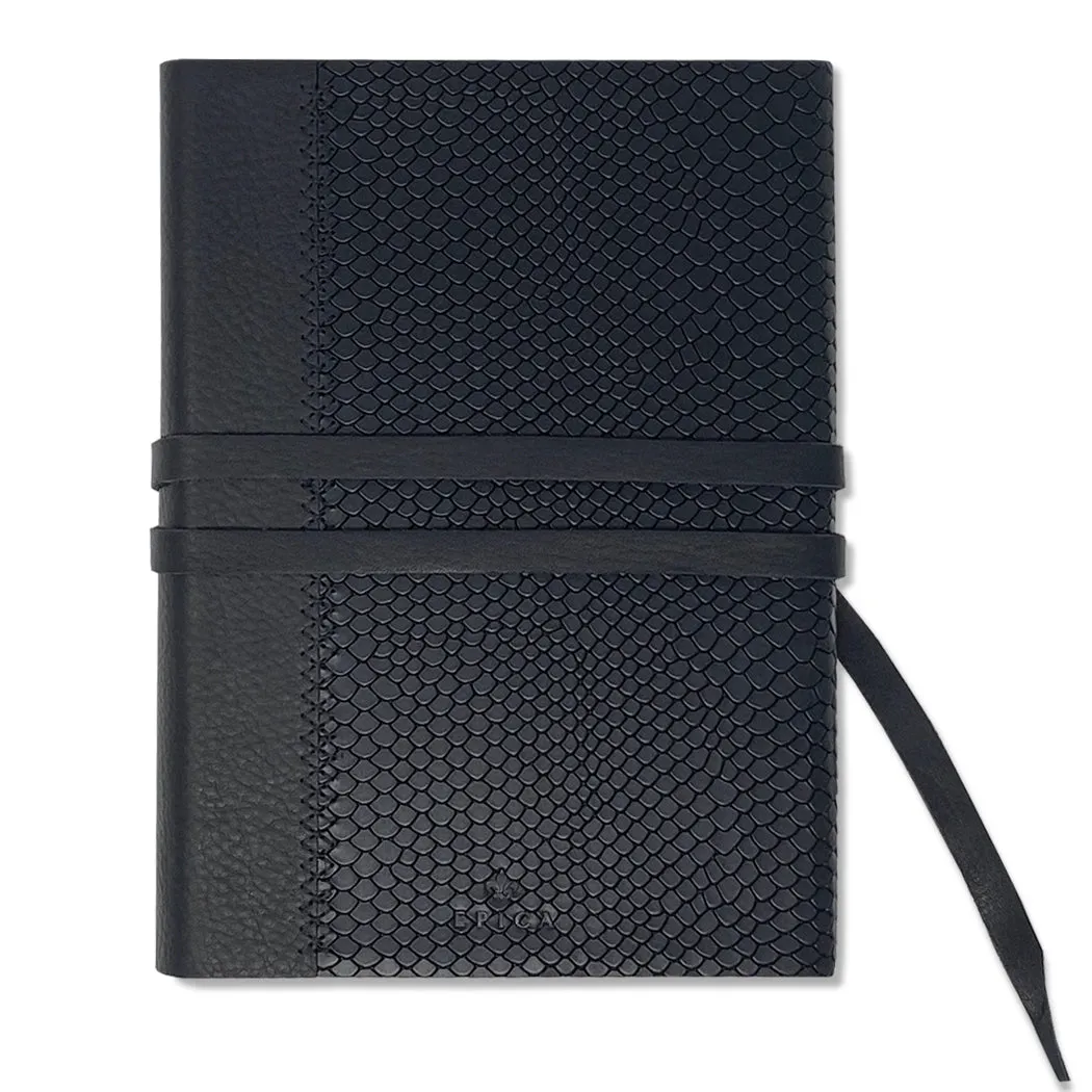 Softcover Leather Wrap Lined Notebook Journal - Black