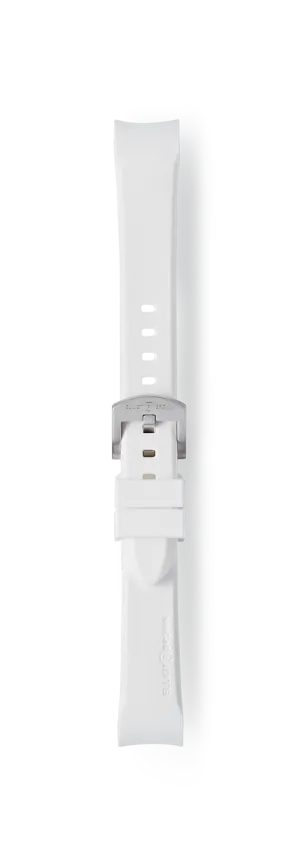 STL-R44: Ice White Rubber Strap for Bloxworth Hali (Steel Buckle)
