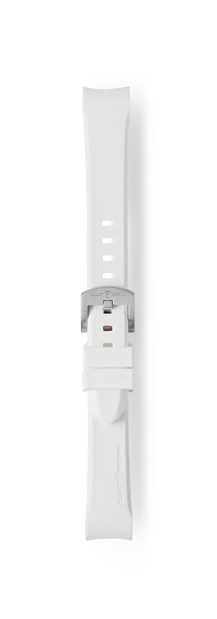 STL-R44: Ice White Rubber Strap for Bloxworth Hali (Steel Buckle)