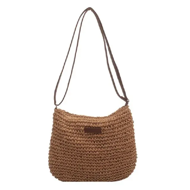 Summer Straw Woven Crossbody Bag