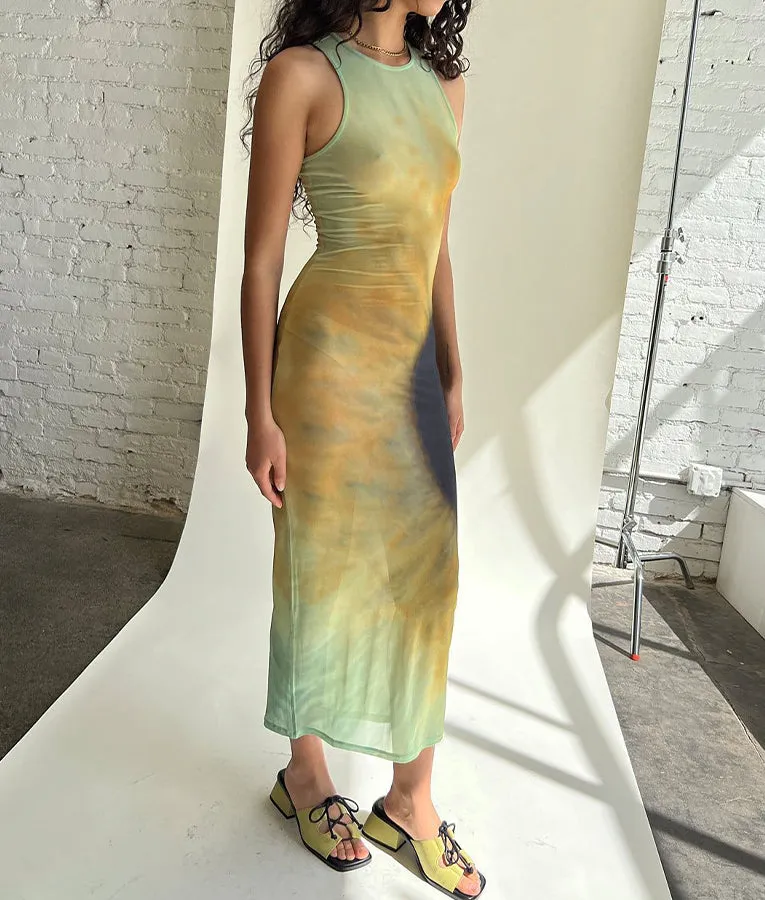 Sunflower Printed Mesh Dress