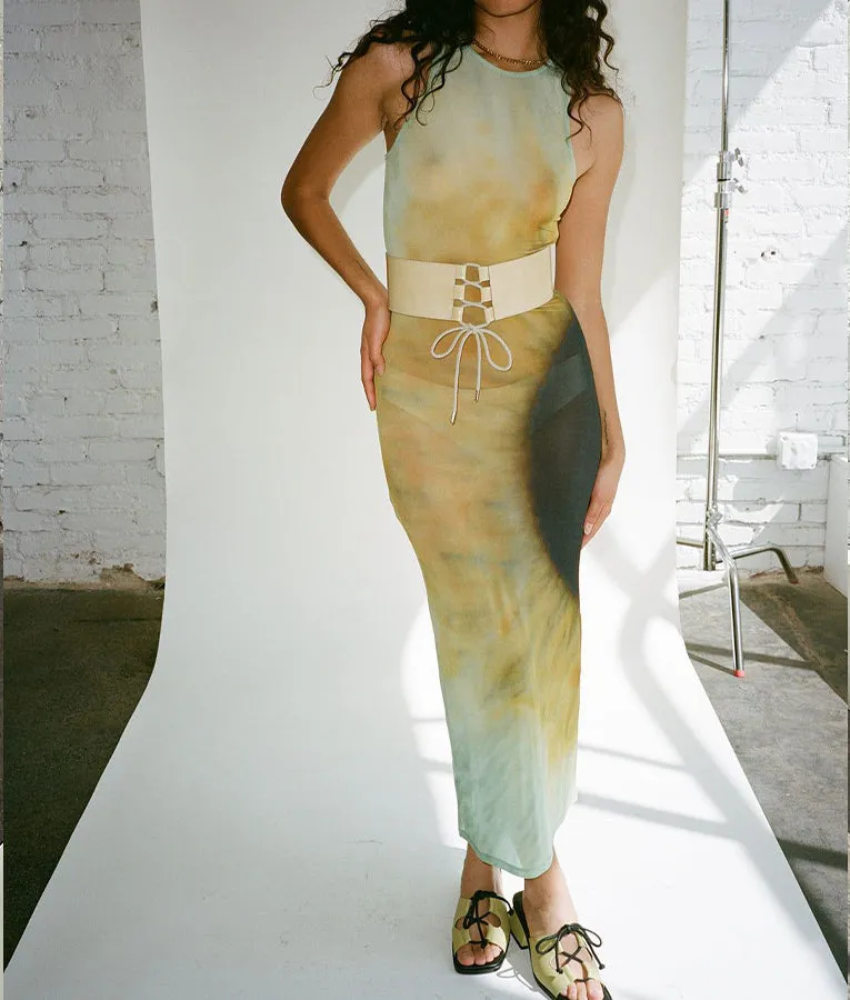 Sunflower Printed Mesh Dress