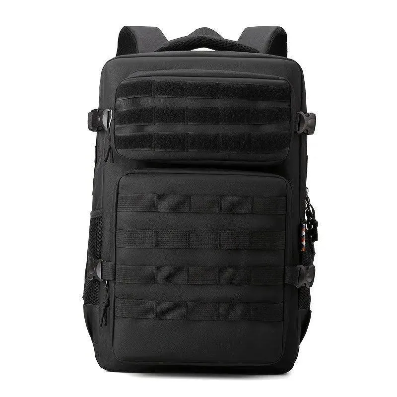 Tactical Backpack, Durable Nylon, Ergonomic Straps, Multiple Compartments, Weather-Resistant, Available in Brown Camo, Army Green, Black