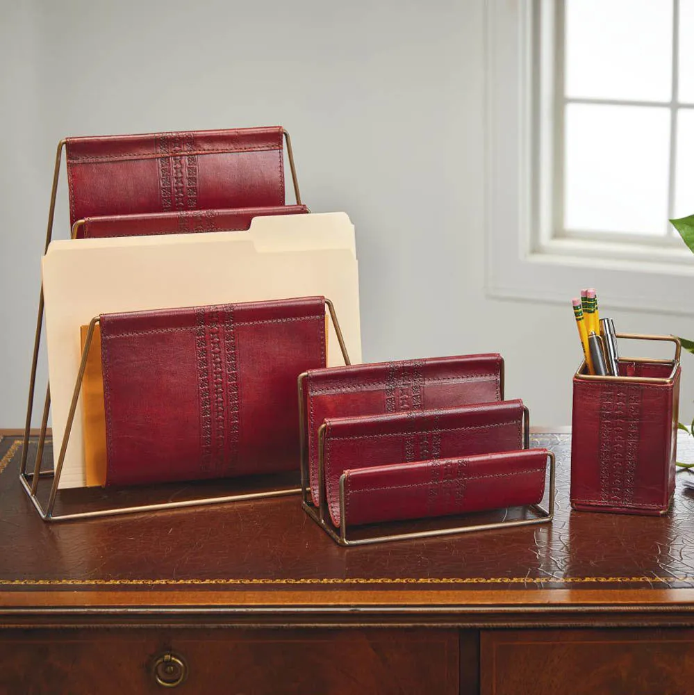Tarah Leather Magazine Holder