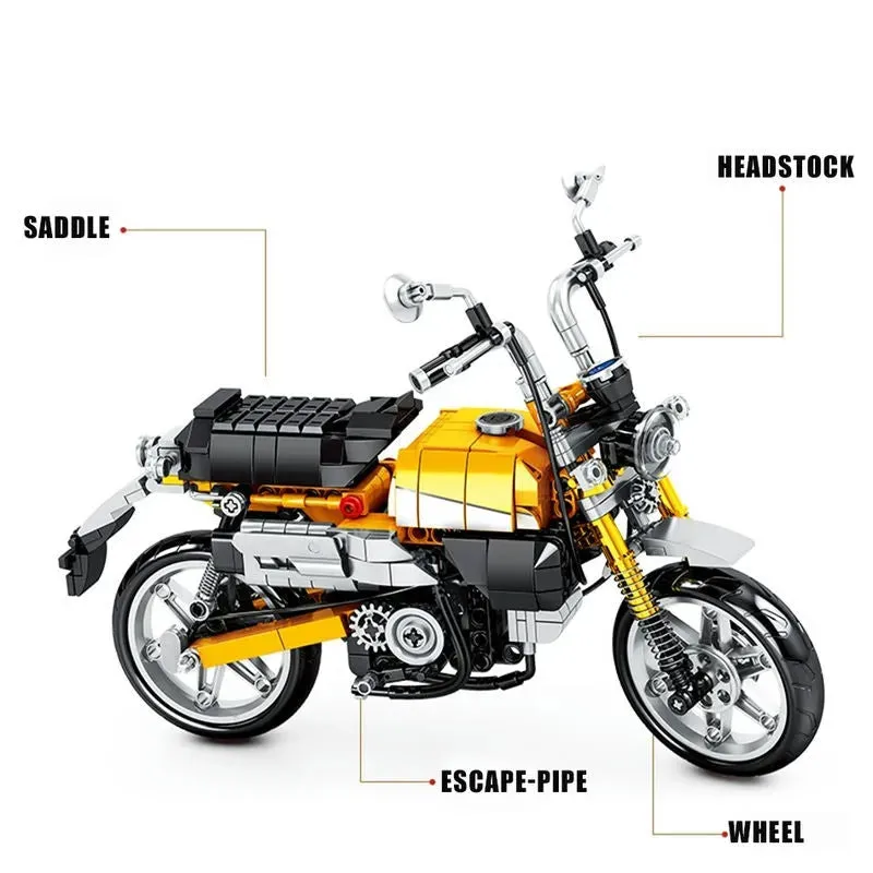 Tech MOC Classic Honda Monkey Motorcycle Bricks Toy