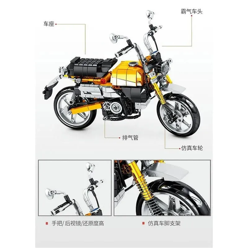 Tech MOC Classic Honda Monkey Motorcycle Bricks Toy