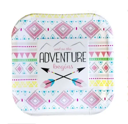 The Adventure Begins Girl Dessert Plates 7" | 8ct
